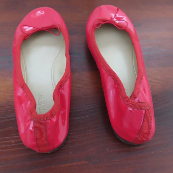 J.Crew Red Patent Leather Ballet Shoes Size 5 - Picture 7 of 10